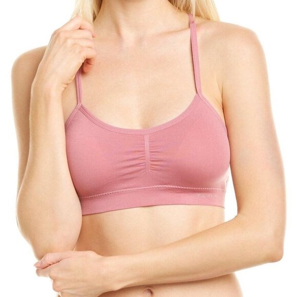 Tahari blush pink seamless lace back bralette SP - Picture 3 of 14